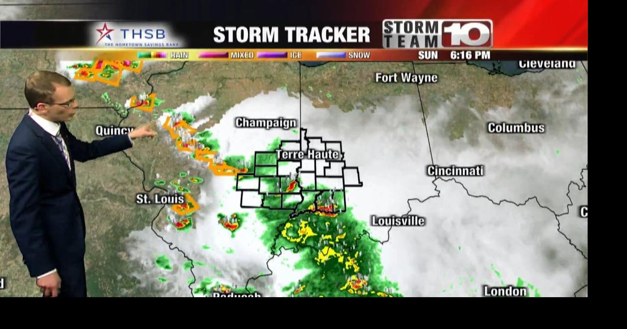 Sunday Evening: Scattered showers and storms. Low: 61° | Video | wthitv.com