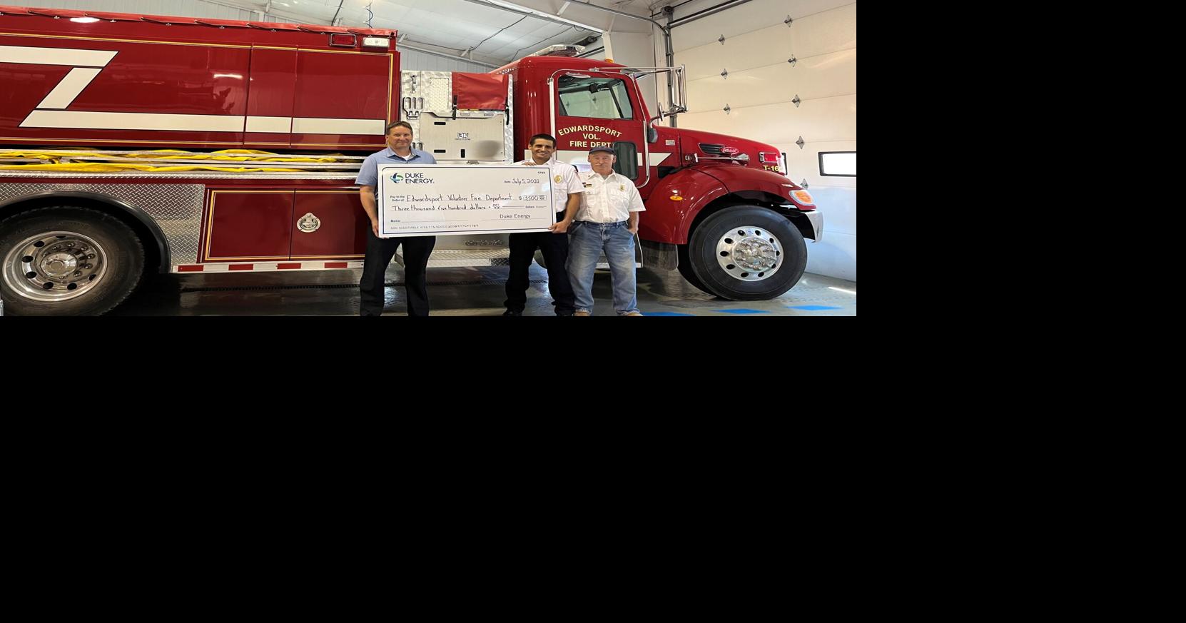 Duke Energy Donates Money To Edwardsport Volunteer Fire Department News