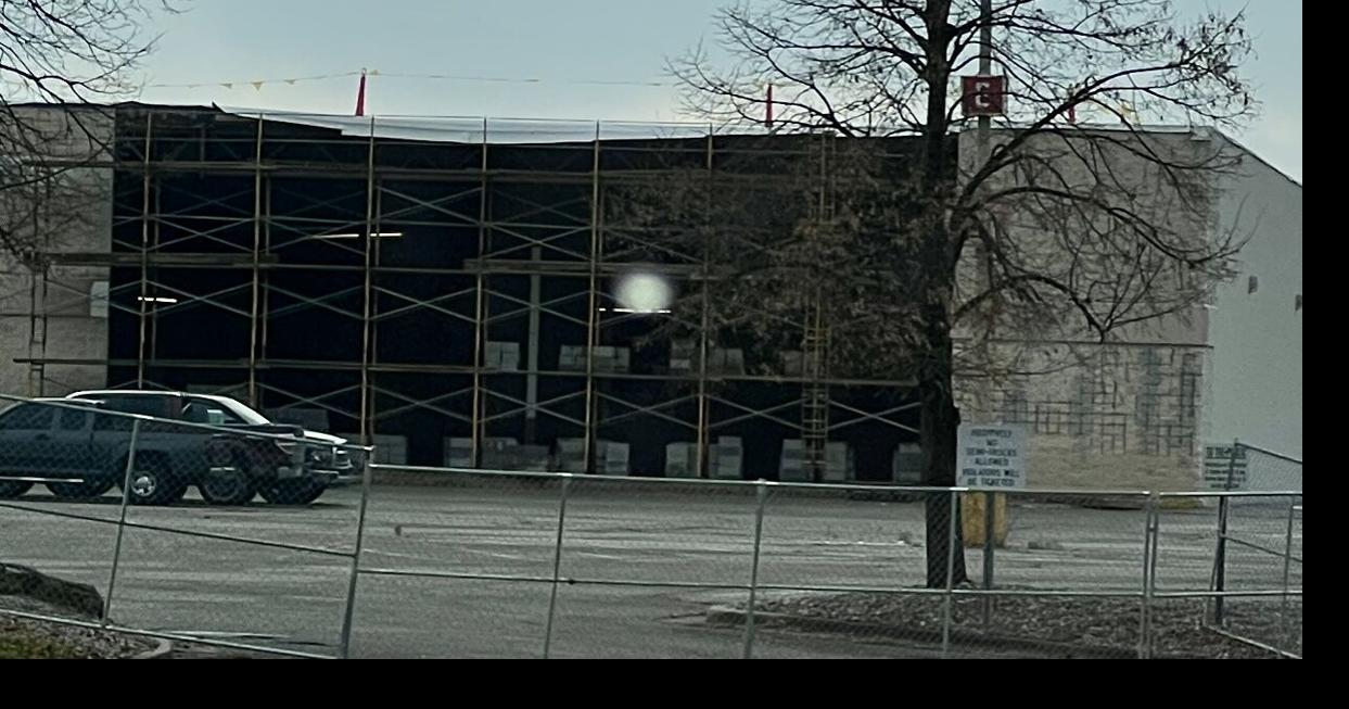Exterior renovation work moves forward with the old KMart building in