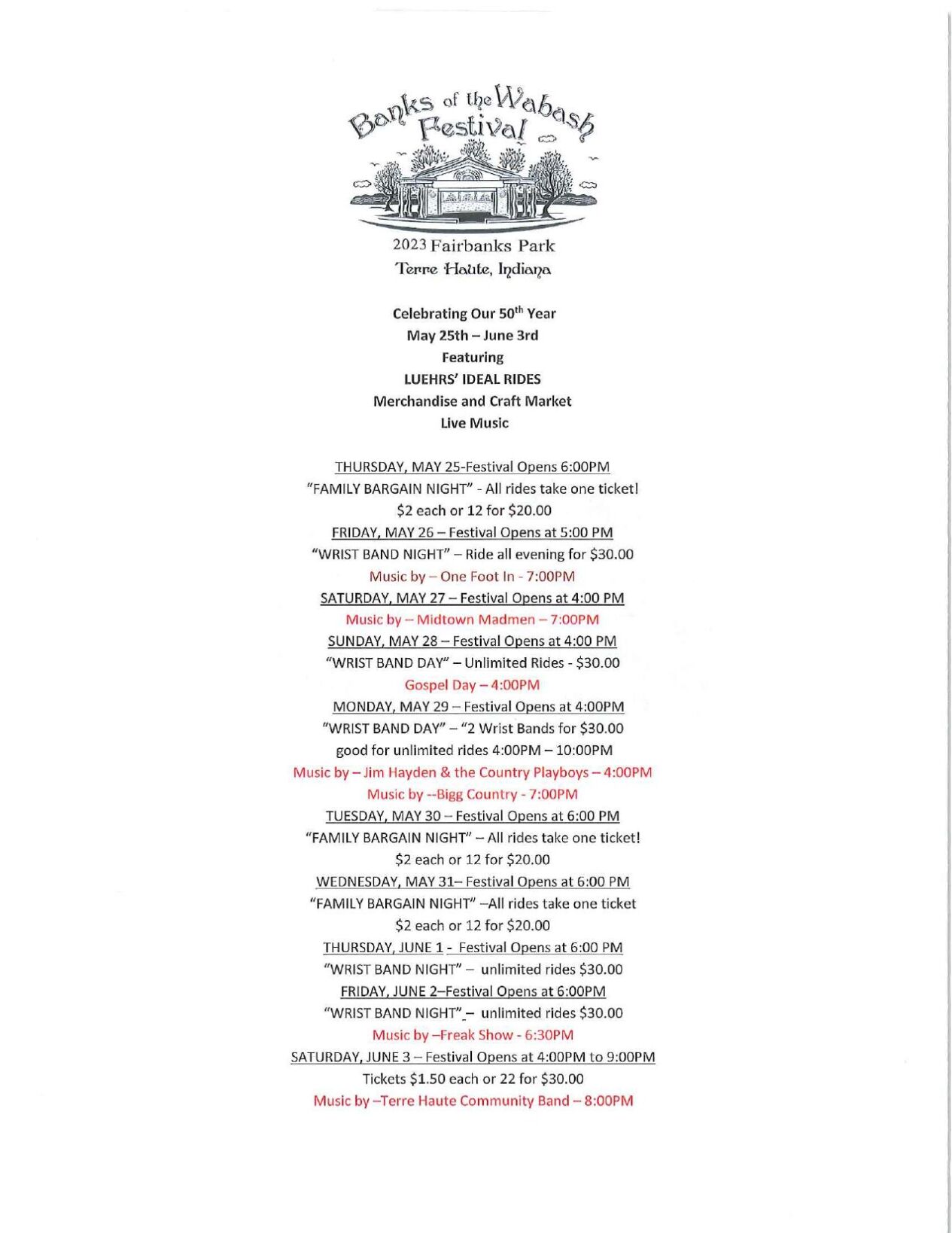 The Banks of the Wabash Festival is about to kick off in Terre Haute