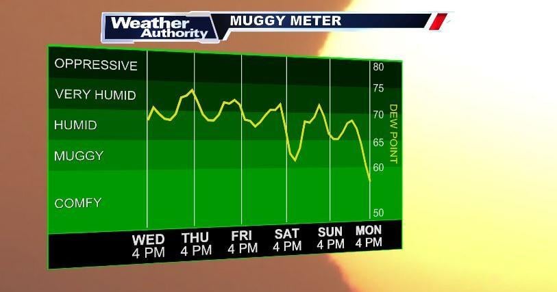 Muggy week with scattered showers and thunderstorms