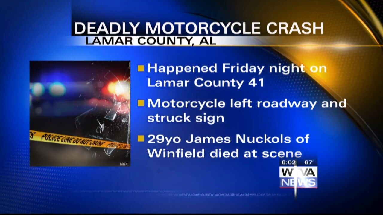Motorcyclist killed in crash in Lamar County, Alabama | Video | wtva.com
