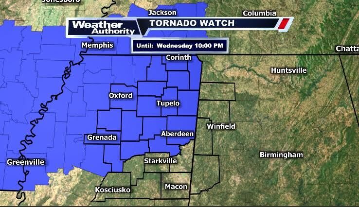 Most counties under Tornado Watch until 10 p.m. | | wtva.com