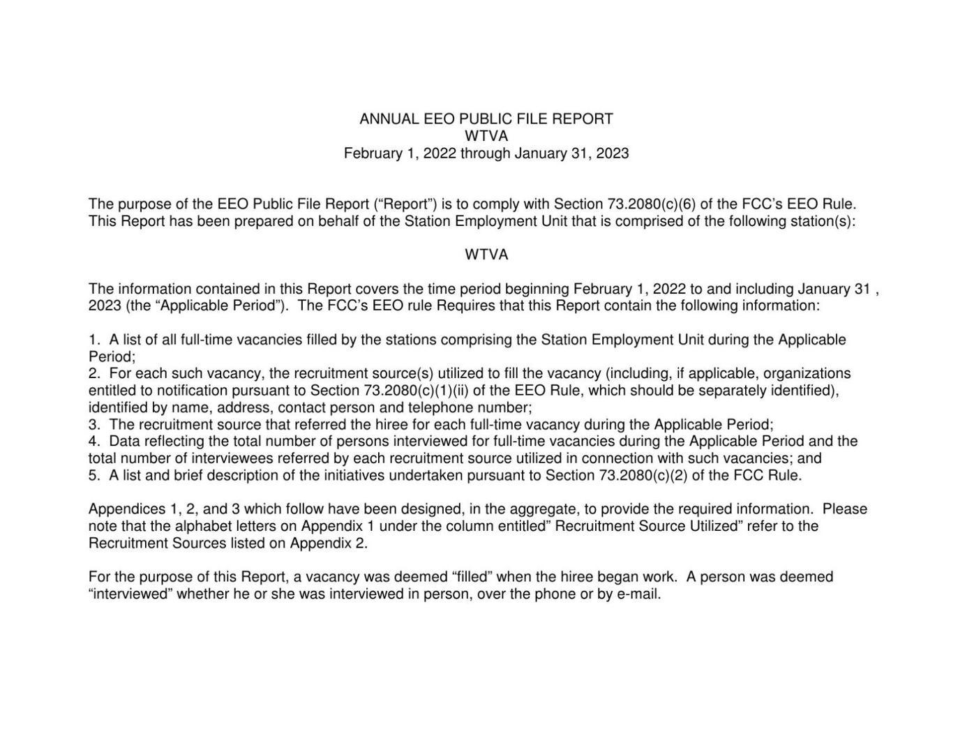 WTVA 2023 EEO Report