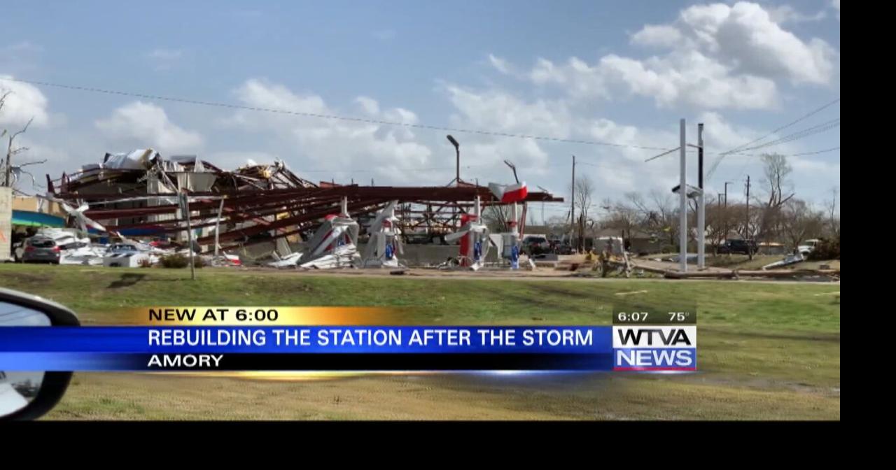Rebuilding a gas station destroyed by the Amory tornado Video