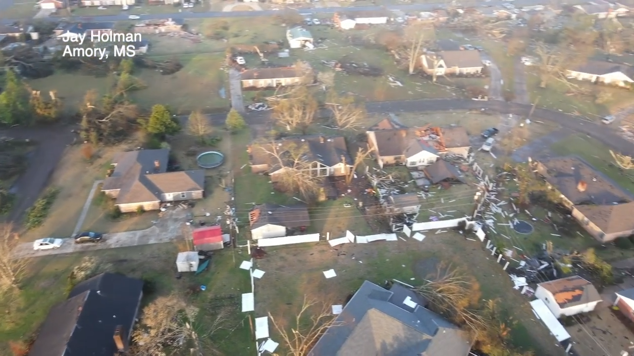 WATCH - Drone Video Shows Tornado Destruction In Amory, MS | Video ...