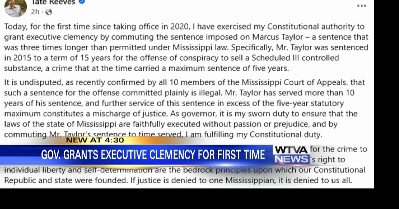 Governor grants clemency to inmate convicted in Choctaw County