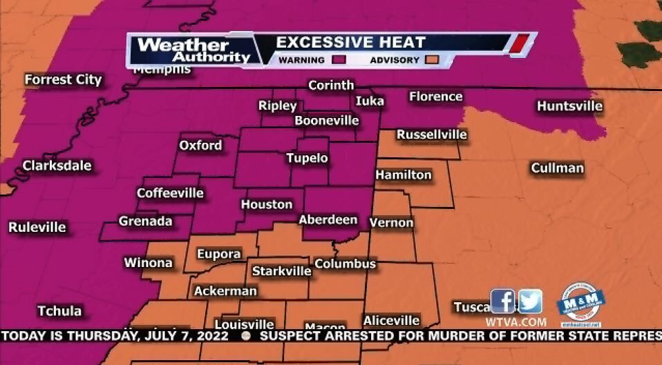 More Heat Warnings And Advisories Today | | Wtva.com