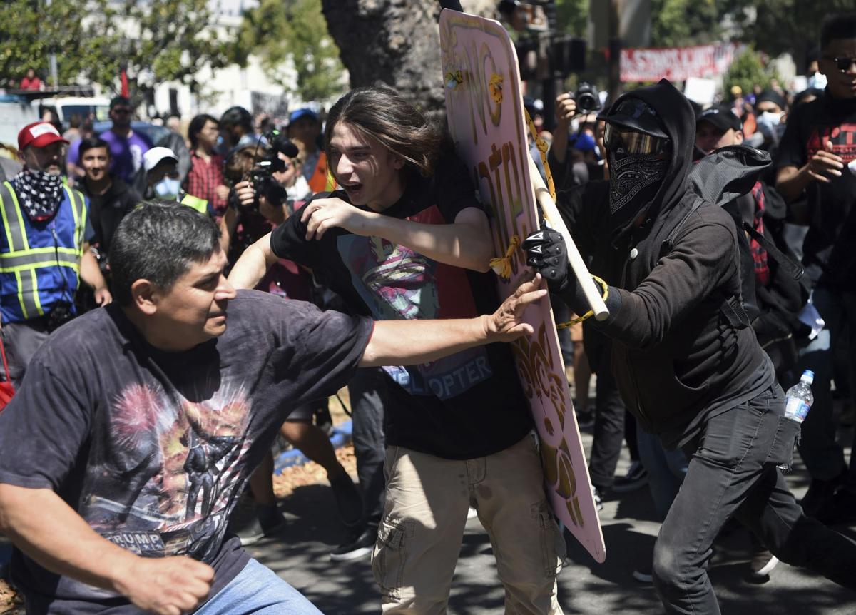 Black Clad Antifa Attack Peaceful Right Wing Demonstrators In Ca News Wvgazettemail Com