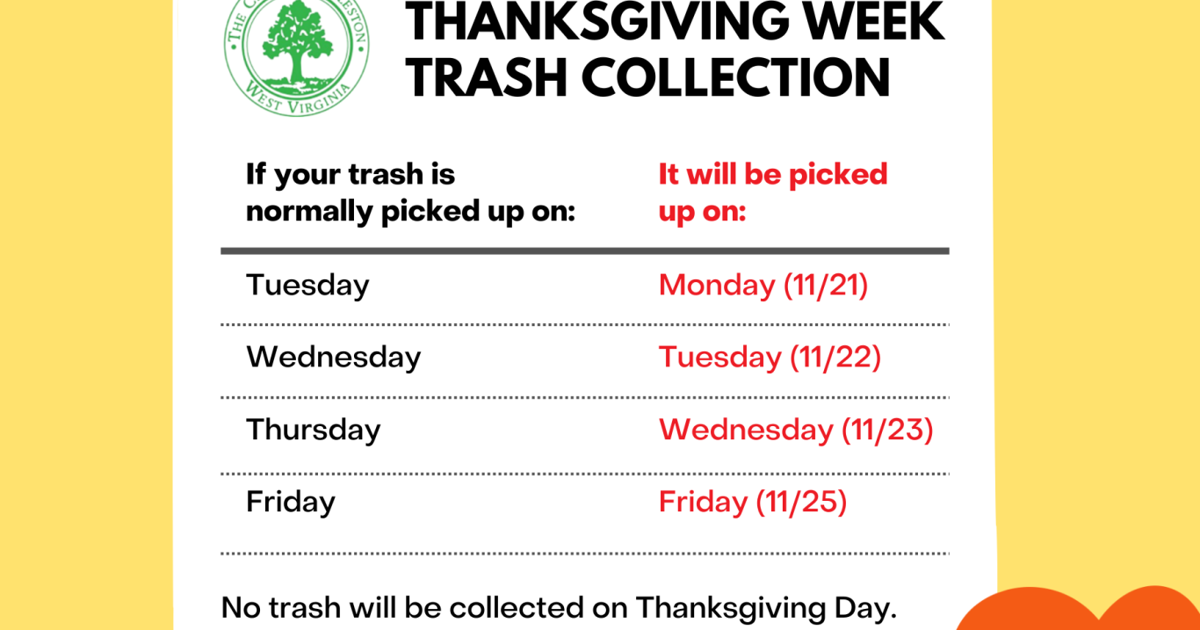 Refuse Collection Report City of Charleston releases refuse collection schedules for the ...
