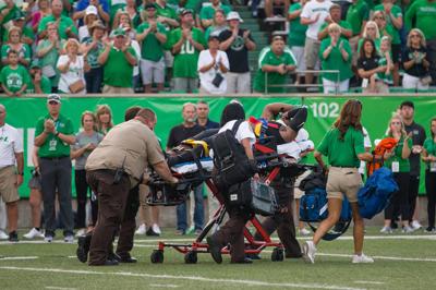 Marshall Football Herd S Yulee Injures Neck In Vmi Win Marshall