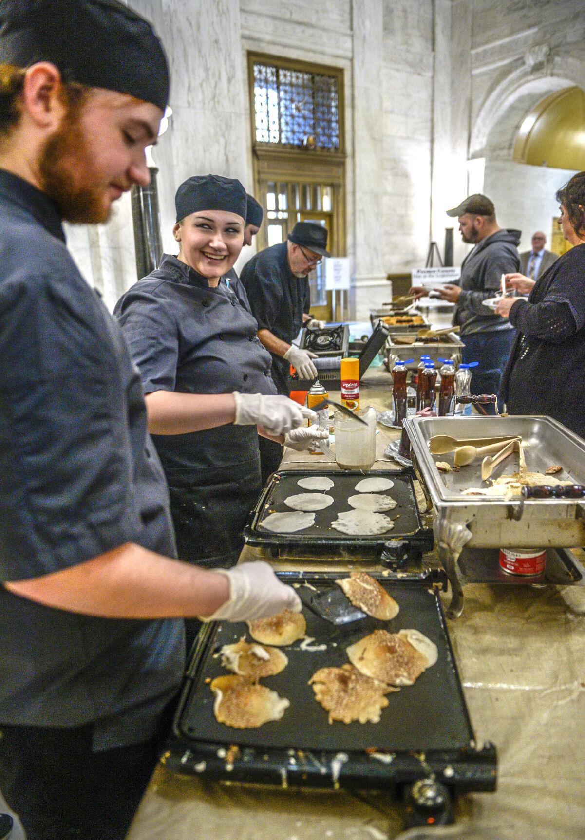 Buckwheat pancakes at Preston County Day at WV State Capitol Kanawha