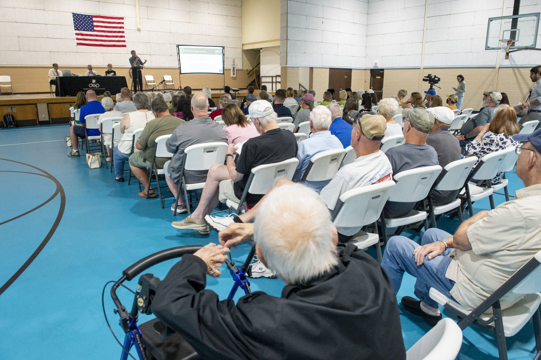 Attendees listen to DEP's Joe Kessler