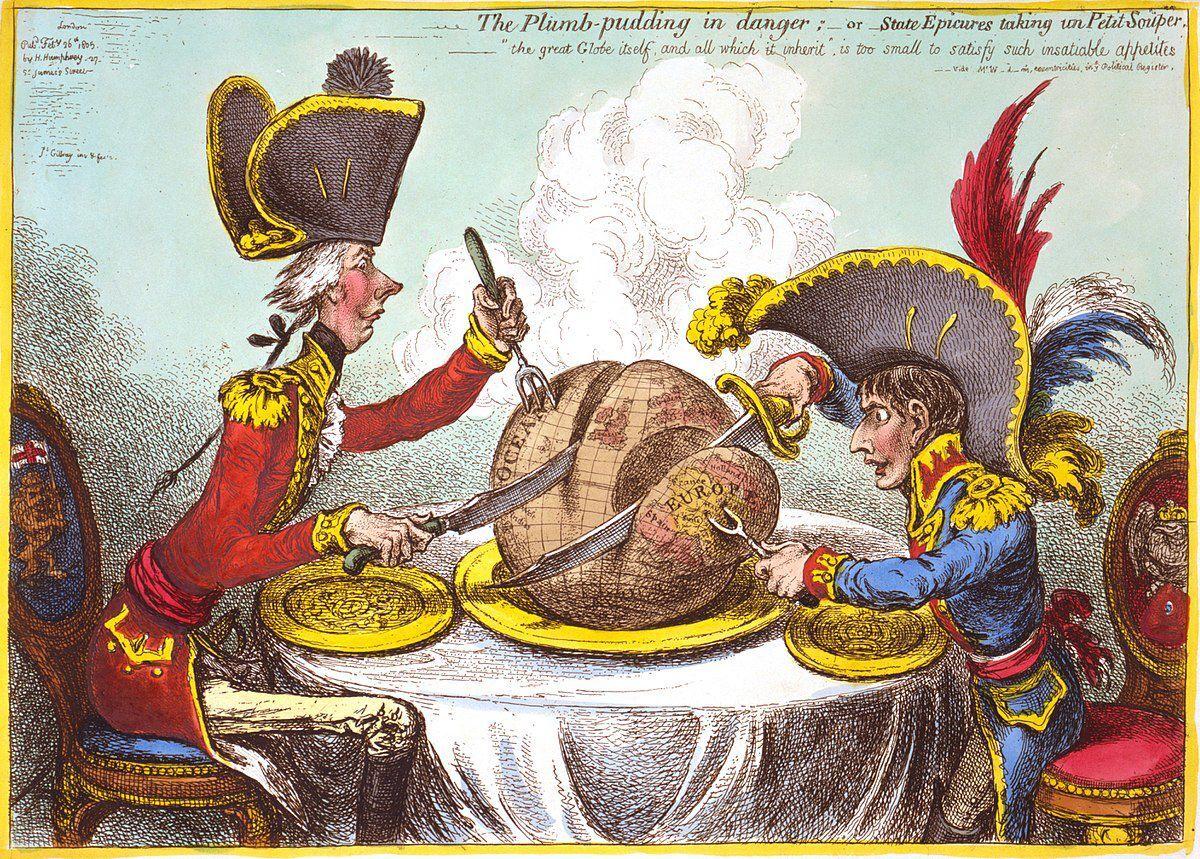 The Plumb Pudding in Danger 1805 by James Gillray