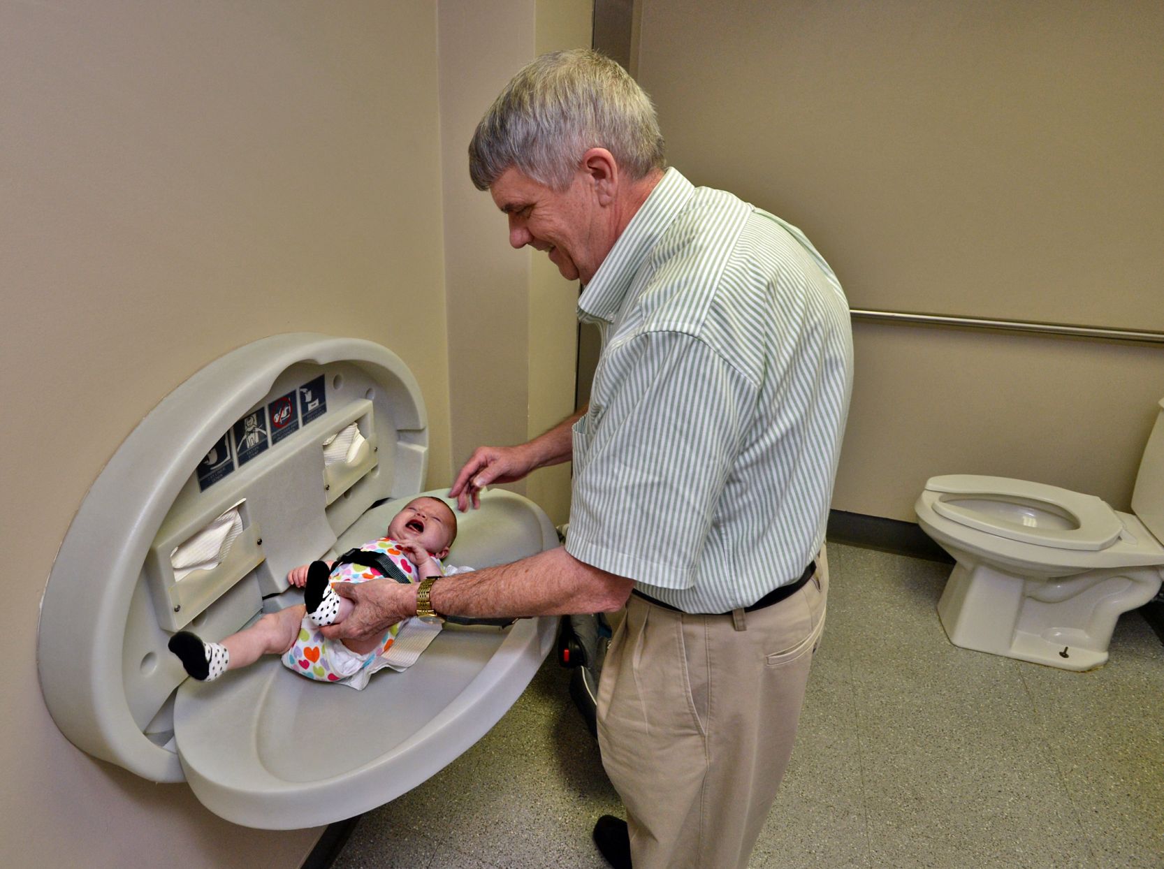 restroom baby changing table