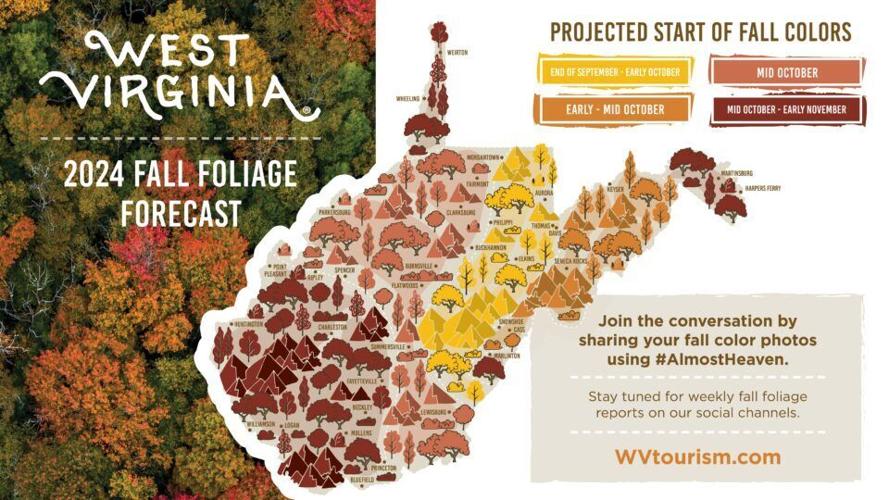 2024 WV Fall Foliage Map released by West Virginia Tourism Outdoor