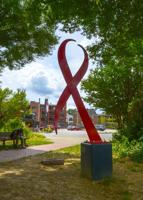 Ribbon statue in Living AIDS Memorial Garden to be dedicated Sunday; visitors urged to "reflect and remember" those lost to virus