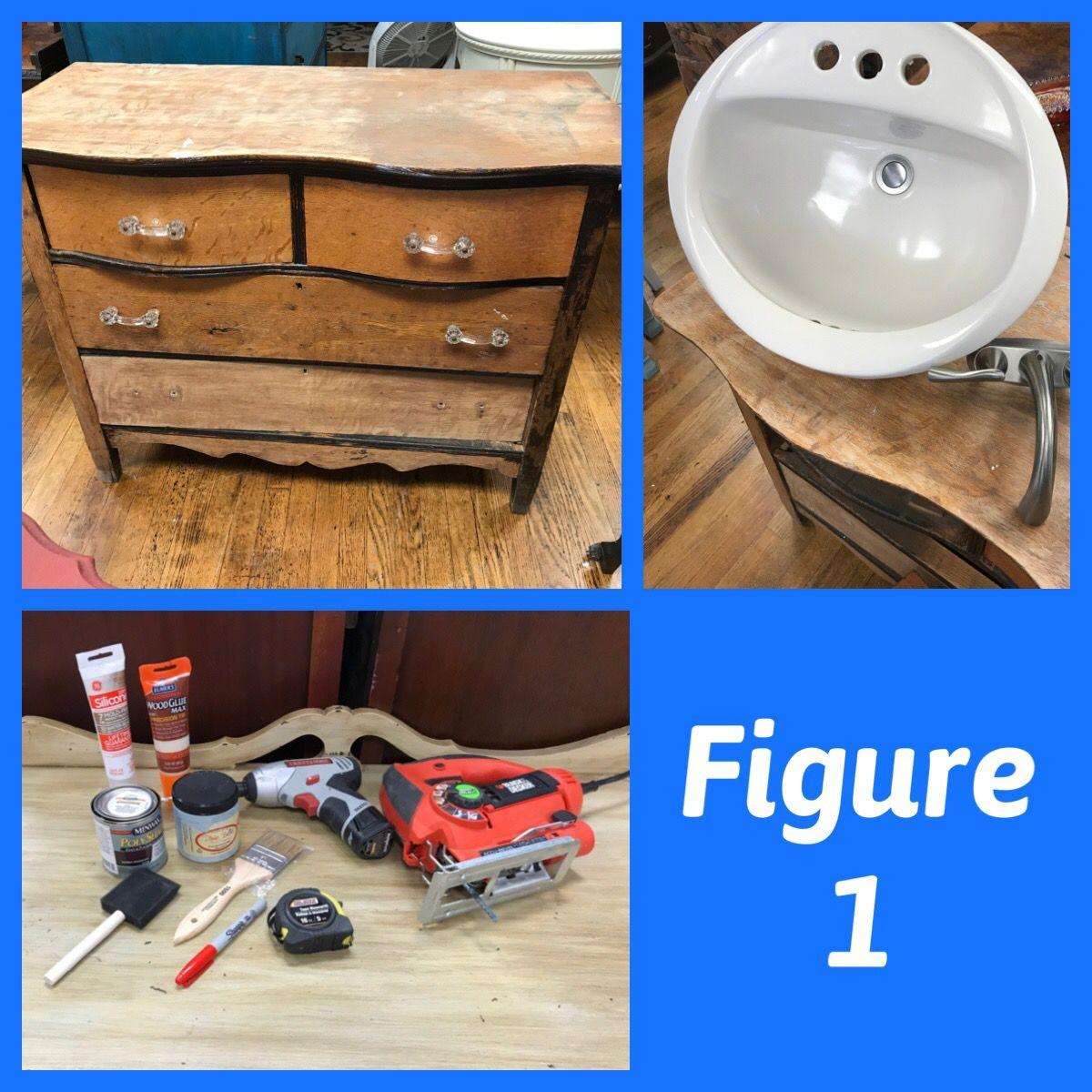 Vintage Chest Into A Bathroom Vanity, How To Make A Dresser Into Sink Vanity