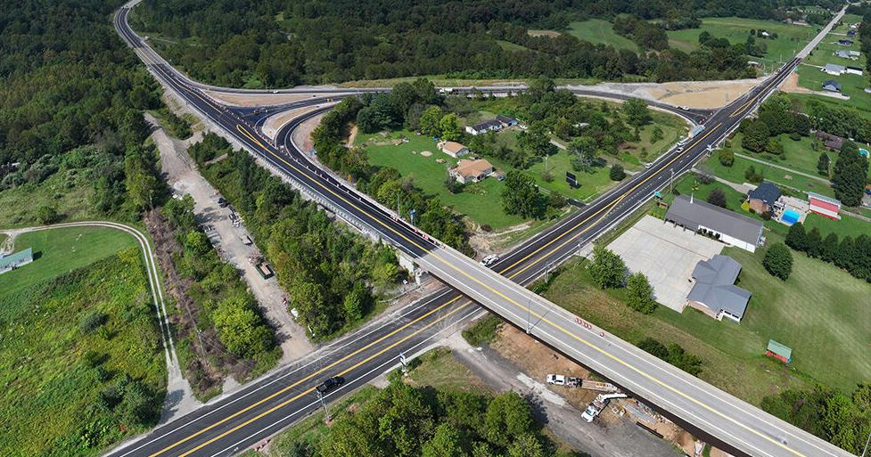 New intersection at Buffalo Bridge near Fraziers Bottom, Putnam County, open to traffic