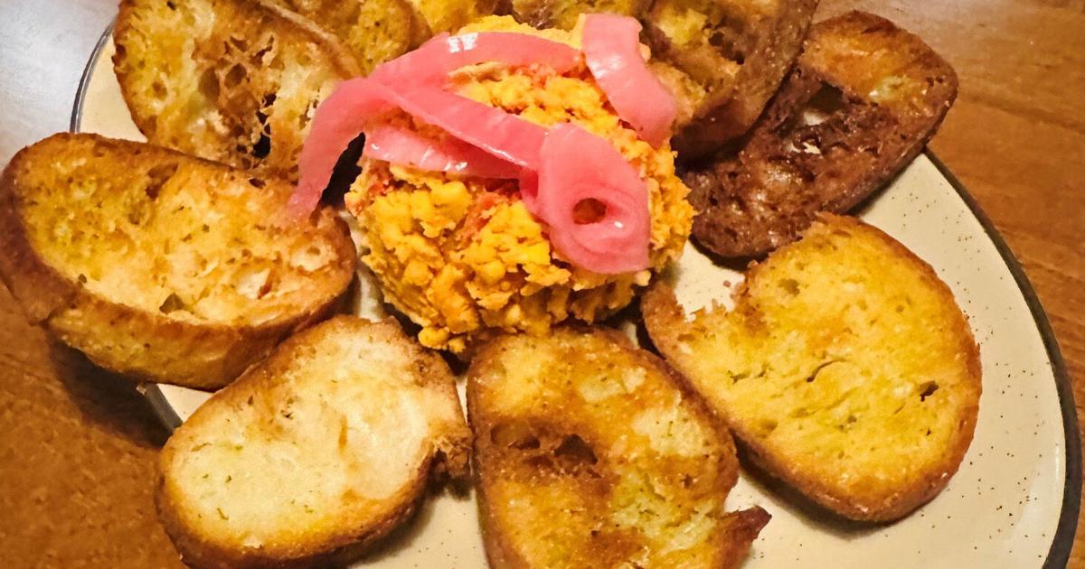 Pimento cheese and crostini