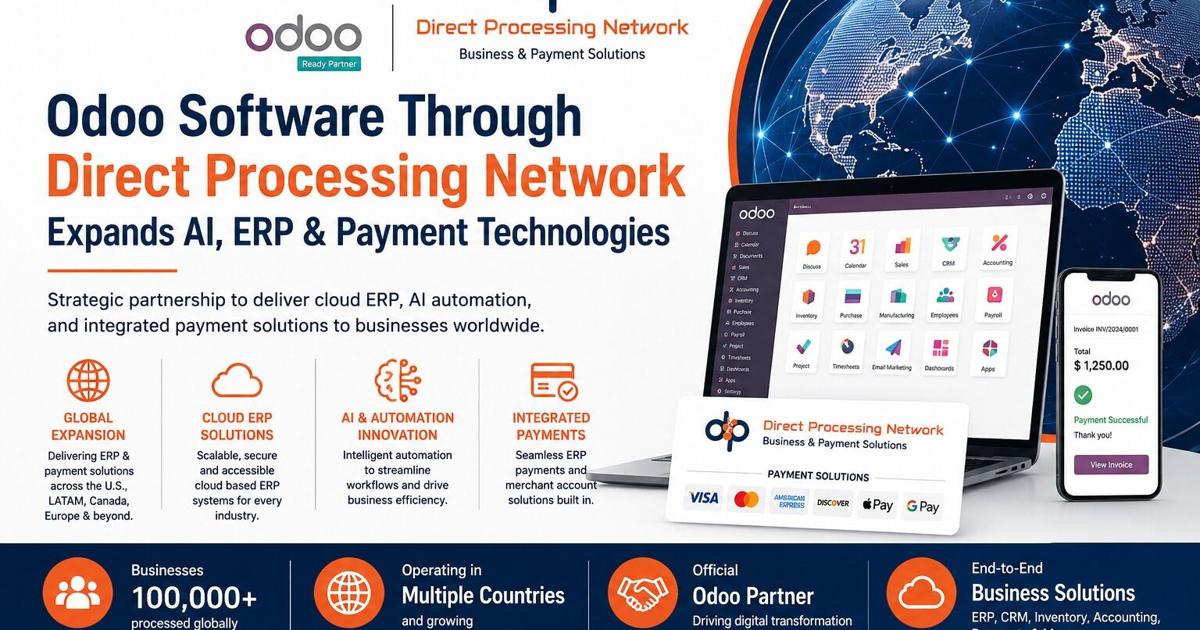 Odoo Software Through Direct Processing Network Expands AI, ERP ...