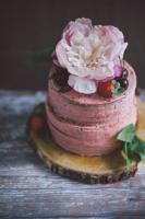 Summer Berry Semi-Naked Cake with Peony