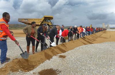 Nucor groundbreaking shovel line