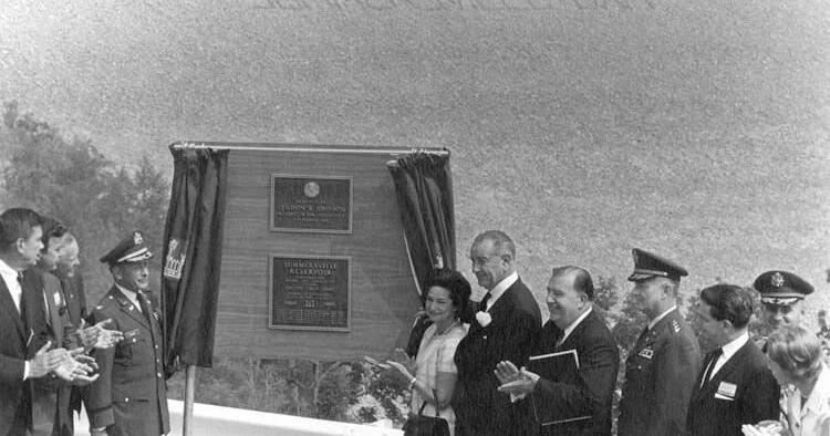 LBJ dedicates Summersville Dam in 1966