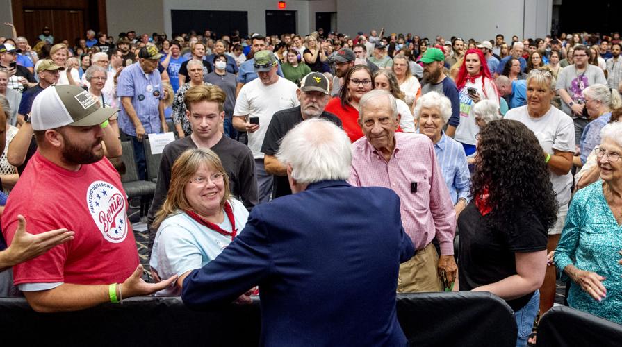 Shaking hands with Sen. Sanders