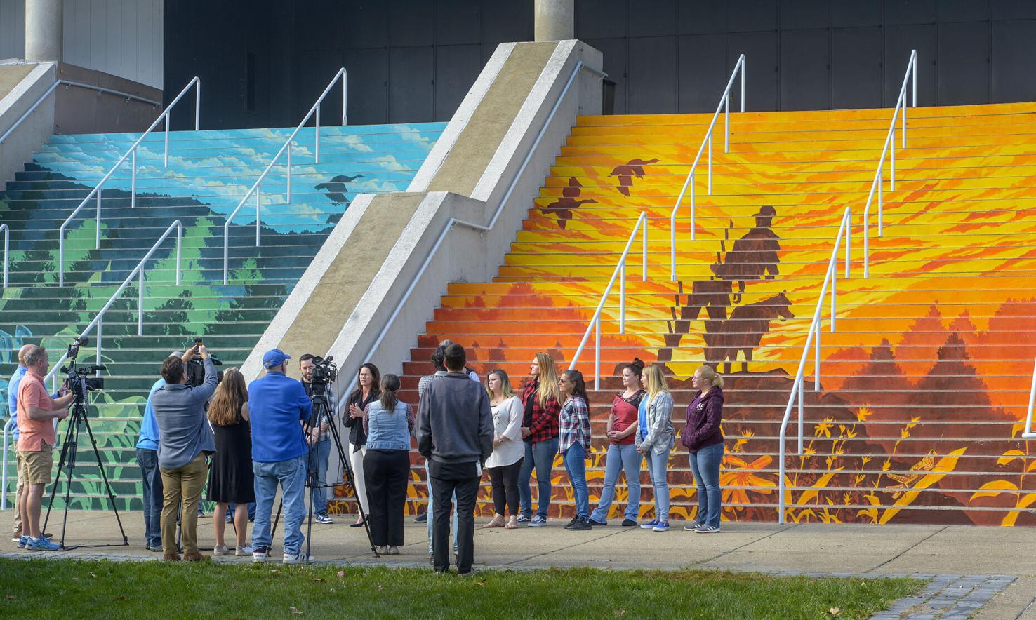 New mural of WV landscapes unveiled at Charleston Coliseum & Convention ...