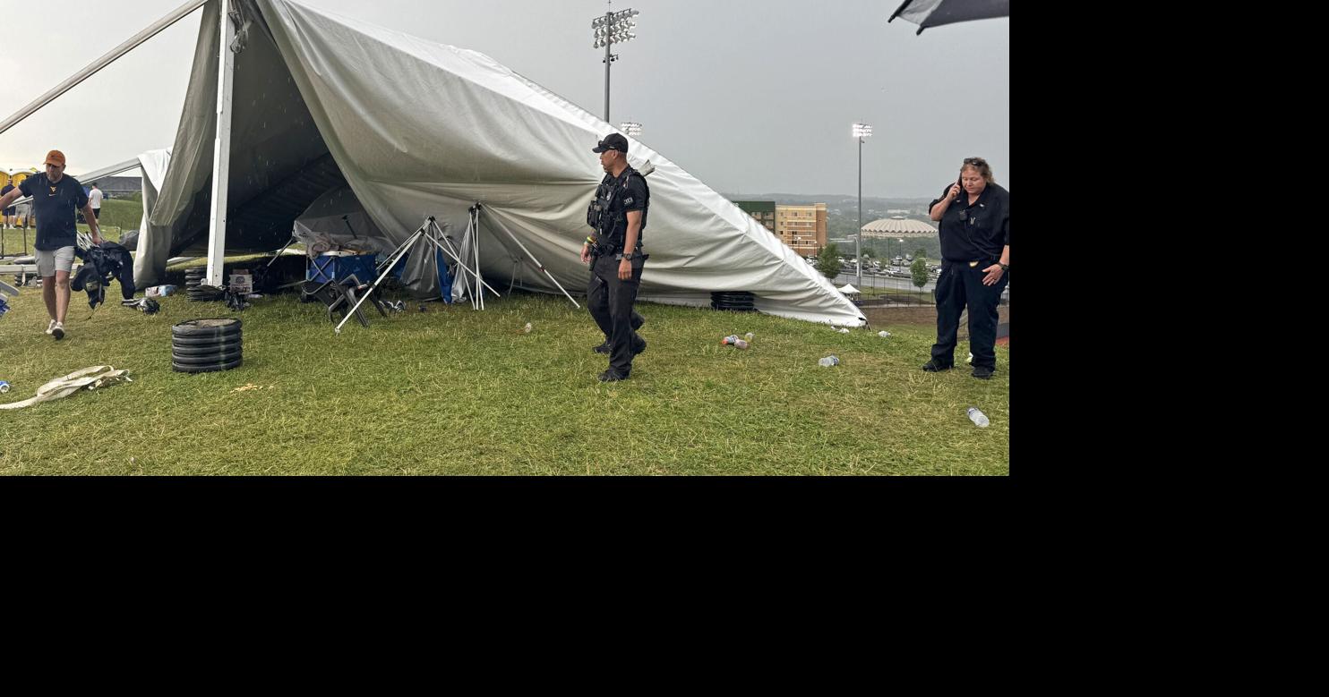 Strong winds at NCAA baseball tournament in Morgantown sent 5 people to ...