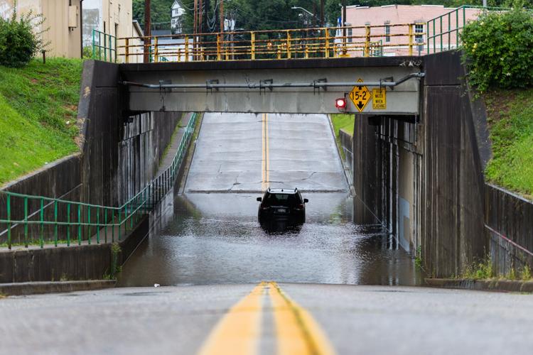 Vehicle trapped in high water