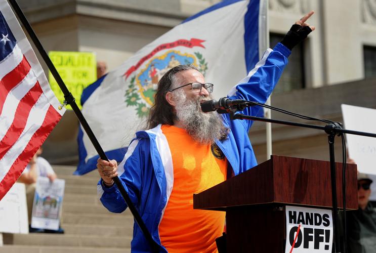 Hands Off rally at the West Virginia State Capitol