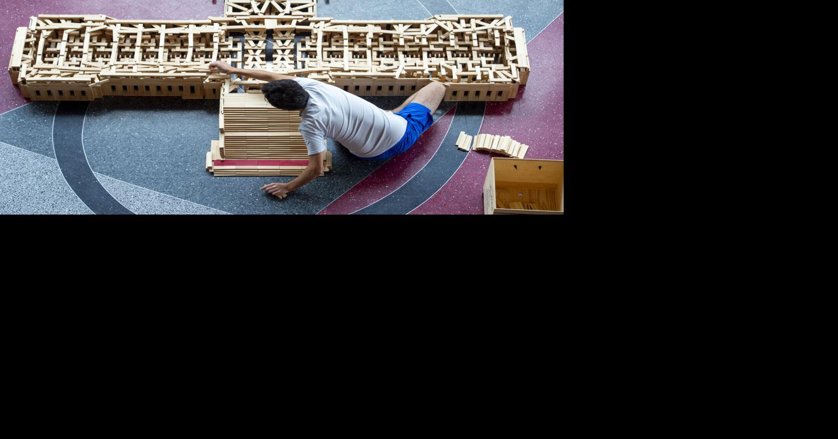 Charleston kinetic block artist builds centerpiece for Clay Center community project