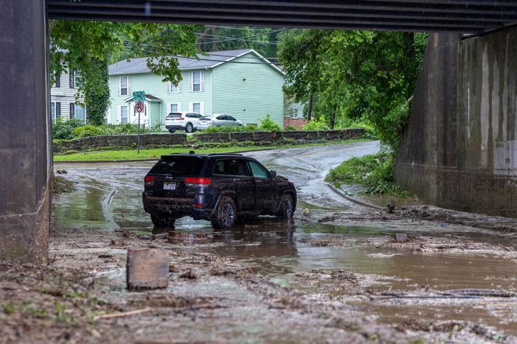 Vehicle trapped in high water