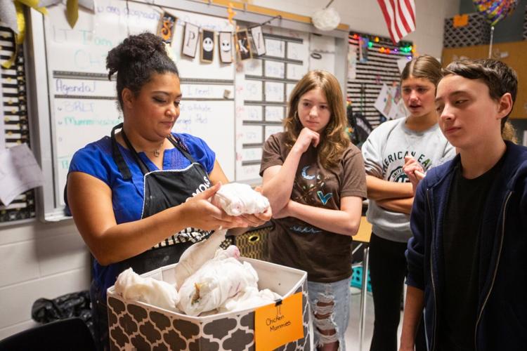 Huntington Middle students try hand at mummification | News ...