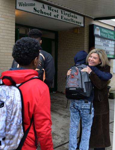 Students arrive at Horace Mann