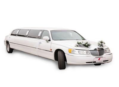 White wedding limousine