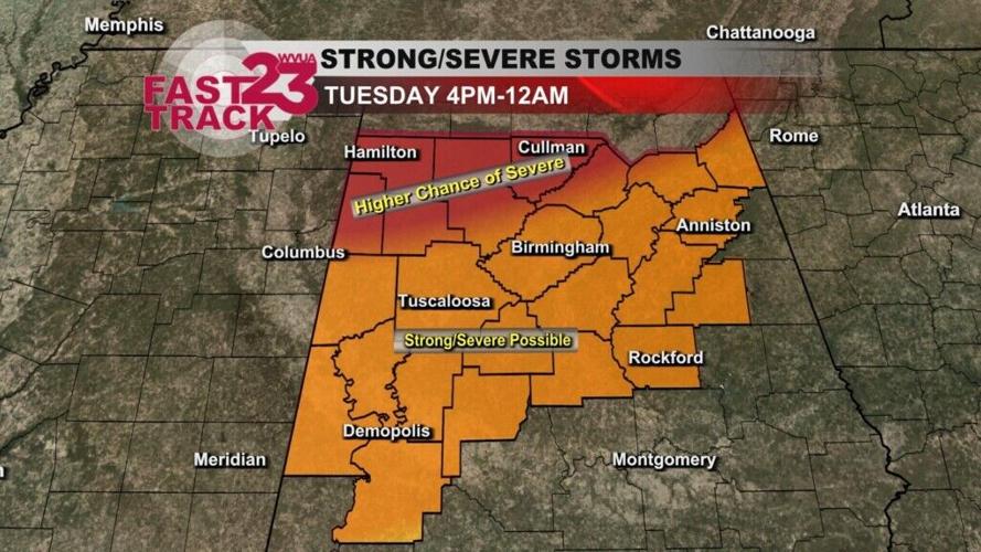 Strong to Severe Storms Possible on Tuesday Evening/Night | Alabama ...