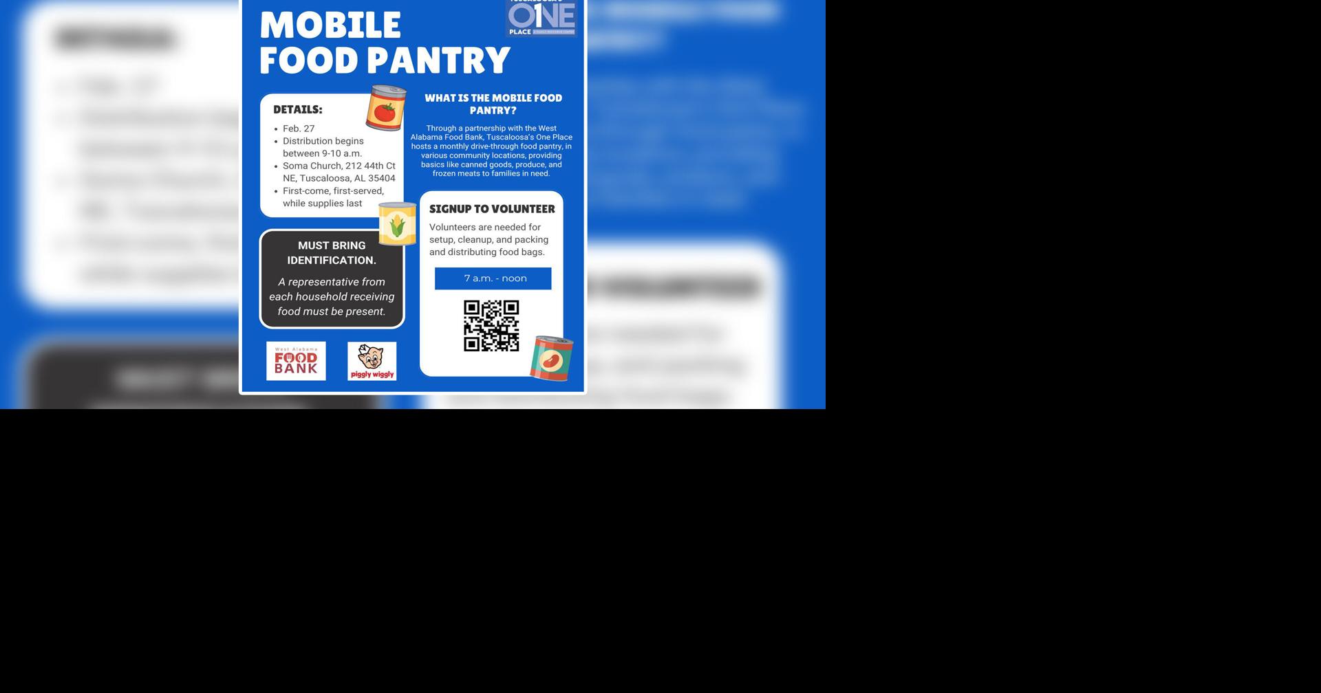 Tuscaloosa Mobile Food Pantry: Free Food Distribution Feb 27
