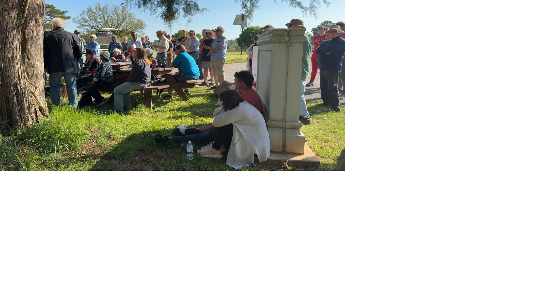 Group gathers in protest of planned running park closure at University of Alabama Arboretum