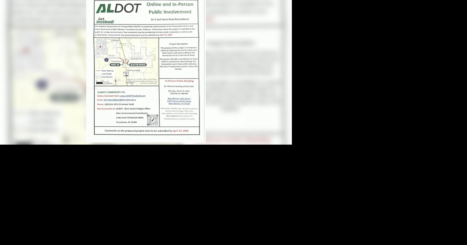 ALDOT seeking public's feedback on road improvement proposal near West ...