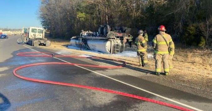 UPDATE: HazMat crews respond to overturned tanker carrying gasoline ...