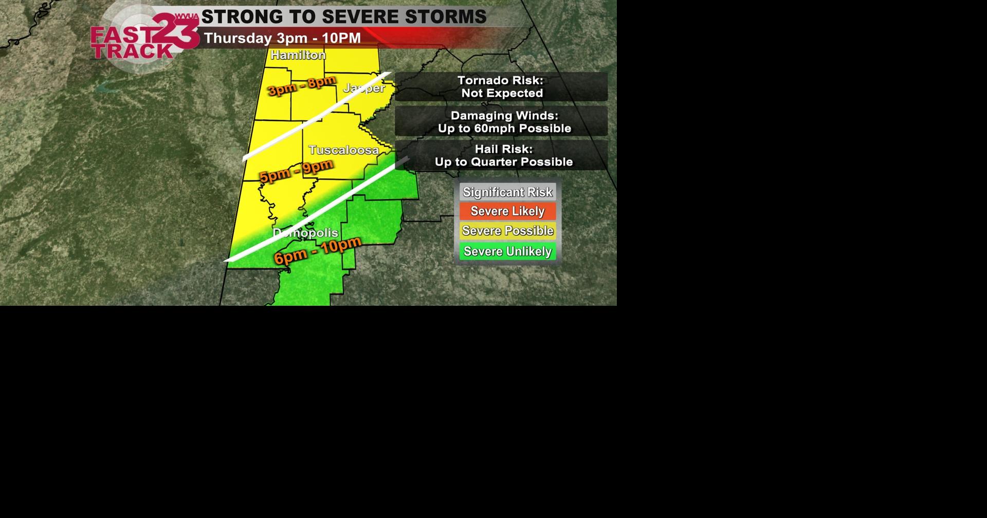 Strong Storms Thursday PM/Evening.... Low End Severe Risk | Weather ...