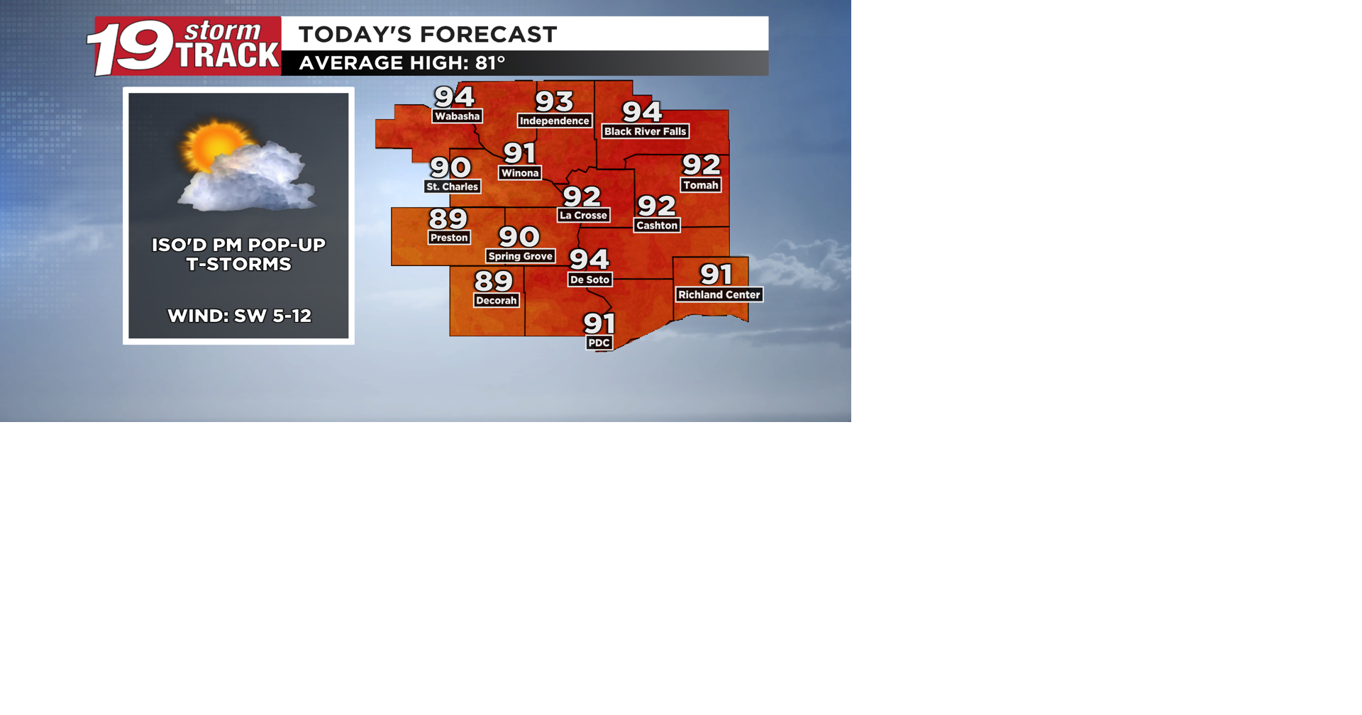A hot and very humid day ahead to round out the month of August