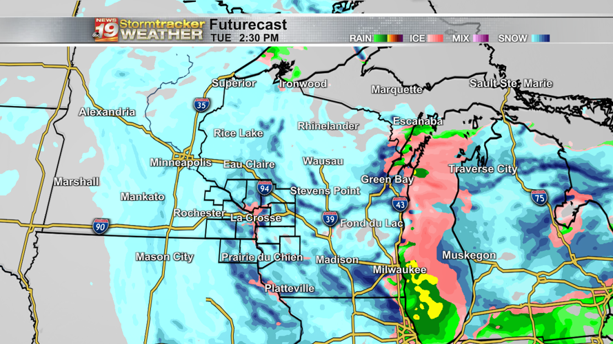 Snow showers will make for slick roads on Tuesday | 19 Storm Track ...