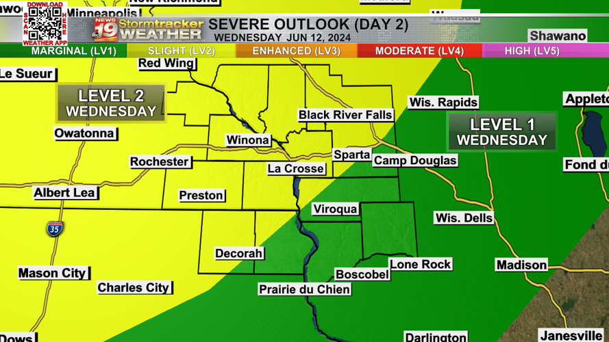 Showers, storms and highs in the 80s move in for the middle of the week ...