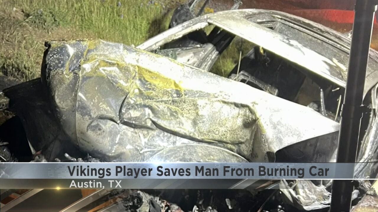 KJ Osborn: Vikings receiver saves man from burning car and carries