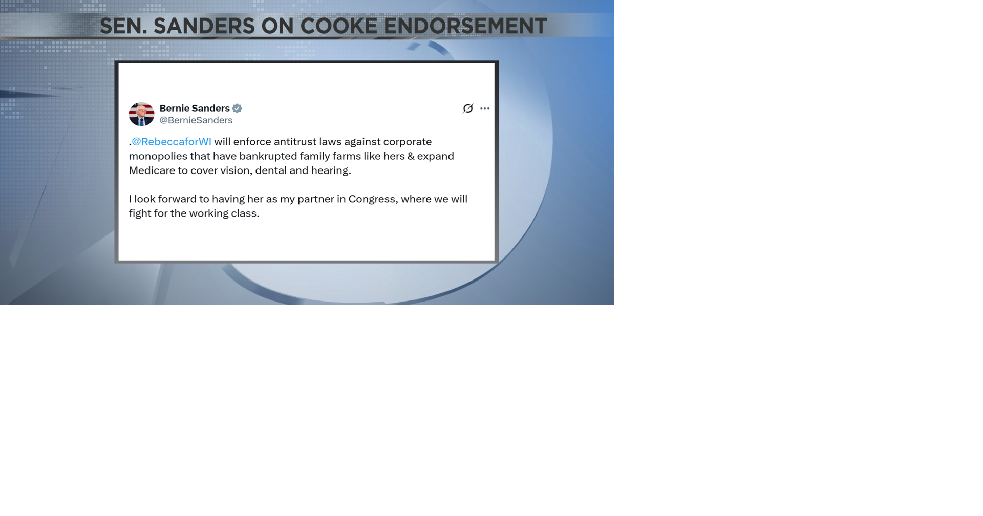 Sen. Bernie Sanders endorses Rebecca Cooke
