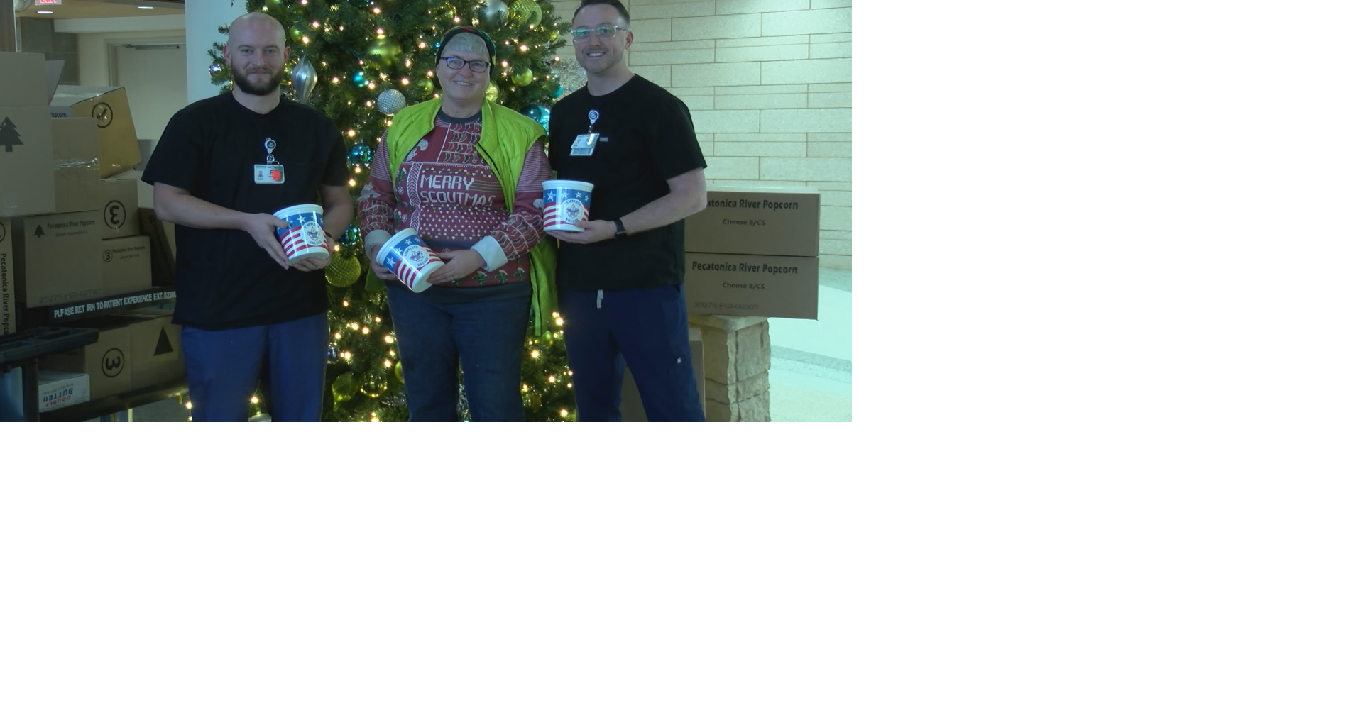 Local scouts donate popcorn to Emplify Health emergency room workers